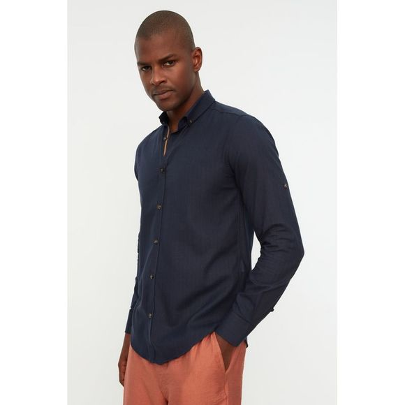 NWT Trendyol Men Slim fit Shirt collar weaving Shirt - Picture 3 of 12